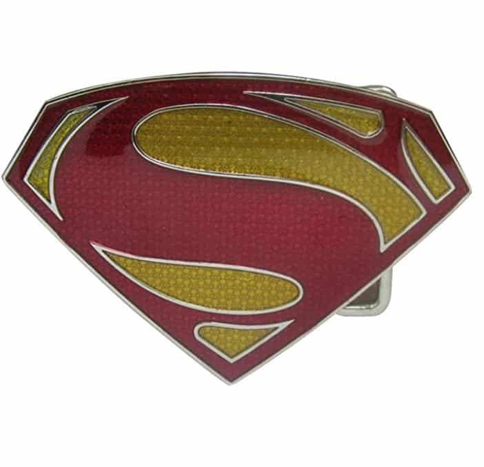2 piezas de aleación de zinc Superman película hebilla de cinturón